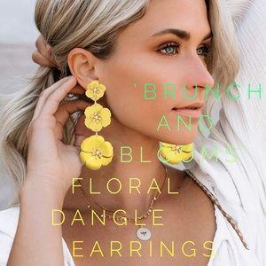 ‘Brunch And Blooms’ Yellow Floral Dangle Earrings